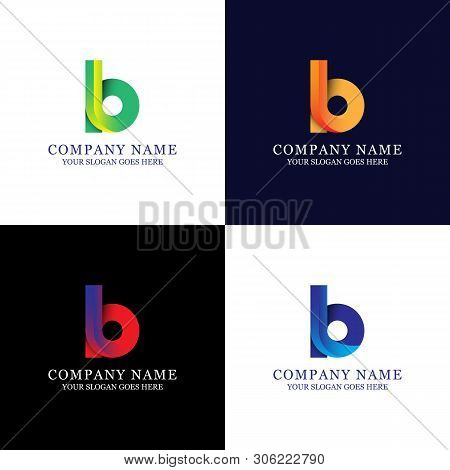 B Initial Letter Colorful Logo And  Abstract Design Inspiration