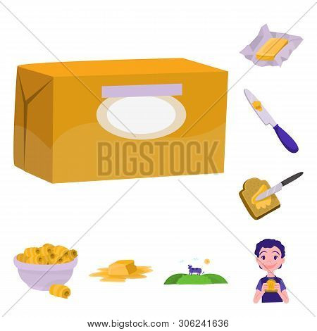 Vector Design Of Food And Dairy Sign. Set Of Food And Cholesterol Stock Vector Illustration.