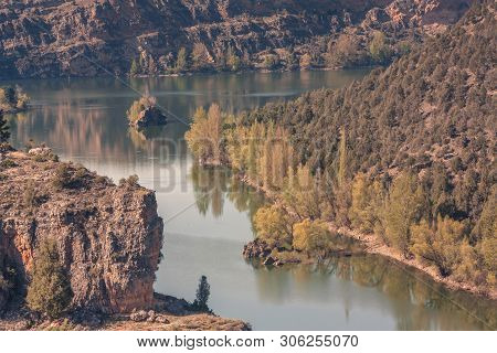 Parque Natural Hoces Duraton, Segovia, Spain - April 13, 2014: View Of One Of The Corners Formed In 