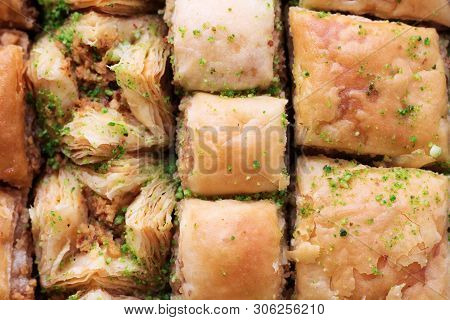 Traditional Sweet Oriental Dessert, Oriental Sweets Close-up, Baklava