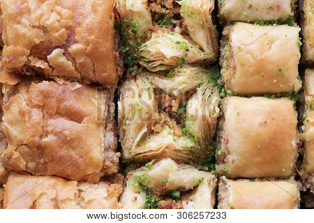 Traditional Sweet Oriental Dessert, Oriental Sweets Close-up, Baklava