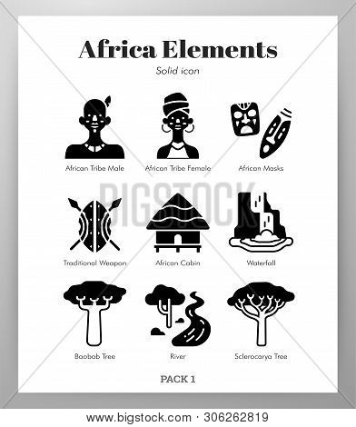 Africa Vector Illustration In Solid Color Design