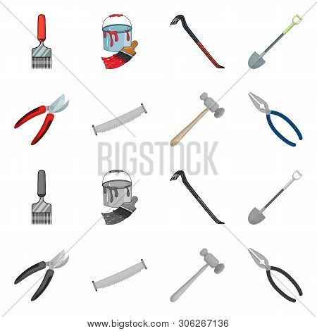 Vector Illustration Of Tool And Construction Symbol. Set Of Tool And Carpentry Stock Vector Illustra