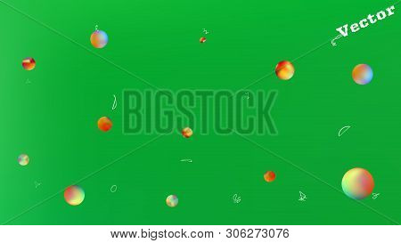 Crisp Space Fantasy. Background Texture, Smoot. Funny Colorific Illustration.  Green Colored.  Pure 