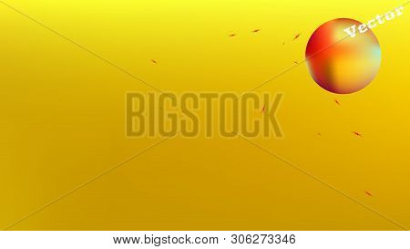 Cool Space Fantasy. Background Texture, Smoot. Funny Colorific Illustration.  Gold Colored.  Crisp C