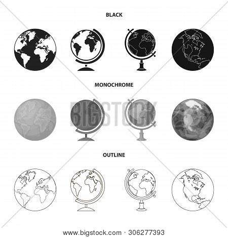 Vector Design Of Globe And World Logo. Set Of Globe And Earth Stock Symbol For Web.