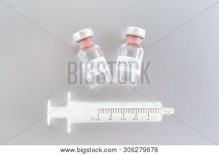 Medicine Bottle With Rabies Vaccine And Distemper For Animal Health
