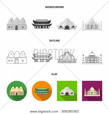 Vector Illustration Of Town  And Chinatown Icon. Set Of Town  And Asian  Vector Icon For Stock.