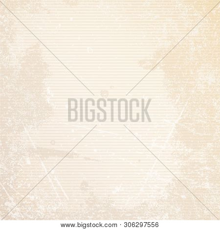 Square Retro Paper Background Horizontal Lines Scratches And Stains Beige