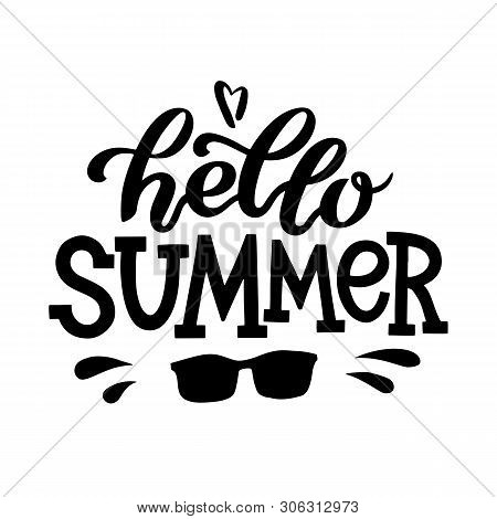 Vector Illustration Of Hello Summer Text For Stickers, Cards, For Any Type Of Artworks, Summer Banne