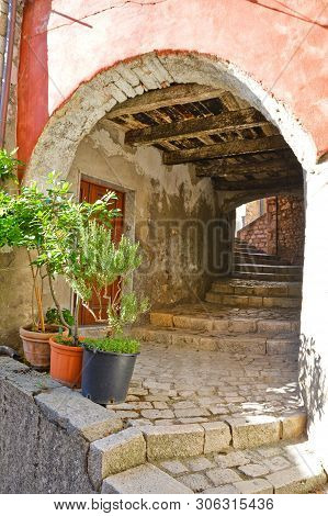 An Alley In The Town Of Morcone, In Southern Italy.