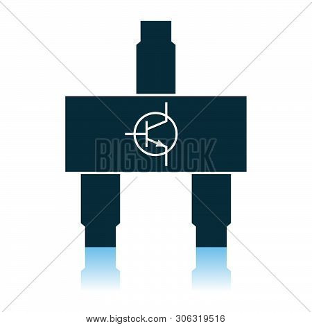 Smd Transistor Icon. Shadow Reflection Design. Vector Illustration.