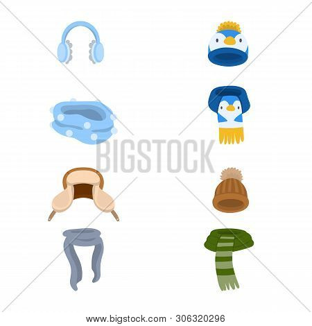 Vector Illustration Of Headwear  And Fashion  Symbol. Collection Of Headwear  And Cold Stock Vector 