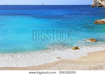 Landscape Of Erimitis Beach At Paxos Ionian Islands Greece