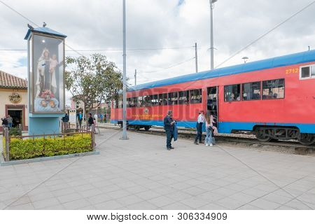 Cajica, Colombia June 6 Train Station Of Cajica. The Tourist Train Connects Bogota To Cajica Every S