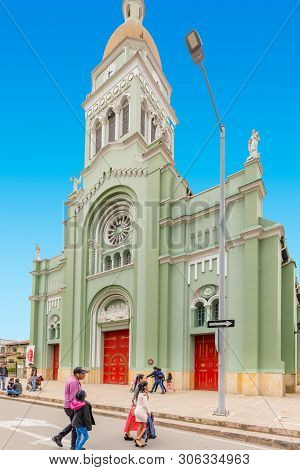 Cajica, Colombia June 6 Immaculate Conception Church Of Cajica With Its Park Is A Meeting Point For 