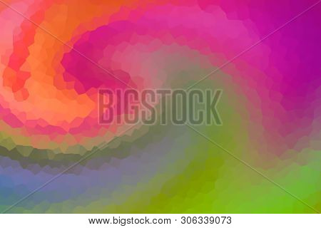 Abstract Colorful Peach Crimson Green Blue Multi-faceted Wave Multifaceted Crystal