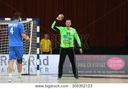 Kyiv, Ukraine - June 12, 2019: Goalkeeper Gennadiy Komok Of Ukraine In Action During The Ehf Euro 20