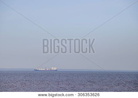 The Gulf Of Finland . Summer Sea In Clear Windless Weather. Sea Without Waves.