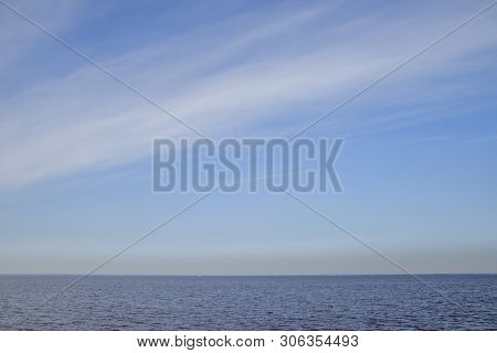 The Gulf Of Finland . Summer Sea In Clear Windless Weather. Sea Without Waves.