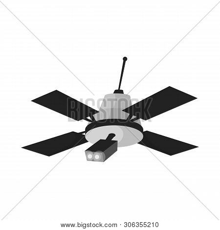 Isolated Object Of Satellite And Orbit Logo. Set Of Satellite And Radar Vector Icon For Stock.