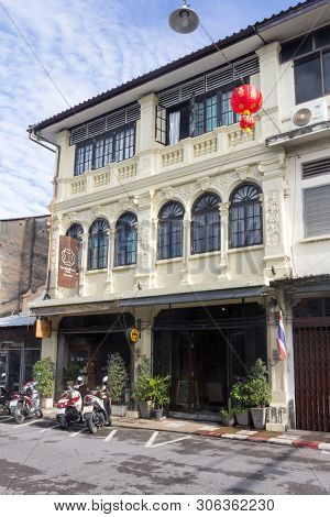 Phuket, Thailand - October 13th 2015: The Romanee Classic Guesthouse, Old Phuket Town. Many New Acco