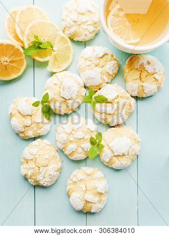 Tormentil On White Wooden Background. Shallow Dof.