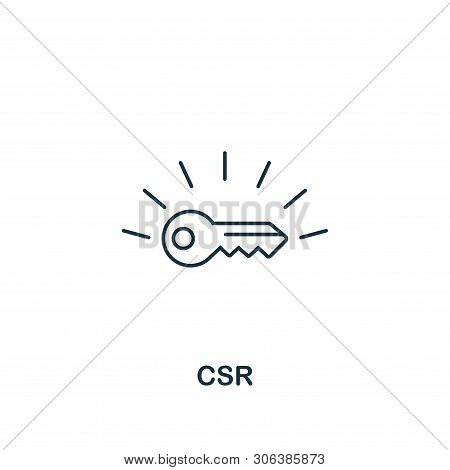 Csr Icon. Thin Line Design Symbol From Business Ethics Icons Collection. Pixel Perfect Csr Icon For 