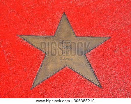 Berlin, Germany - Circa June 2019: Fritz Lang Star On The Boulevard Der Stars (the Walk Of Fame)