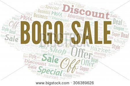 Bogo Sale Word Cloud. Wordcloud Made With Text.