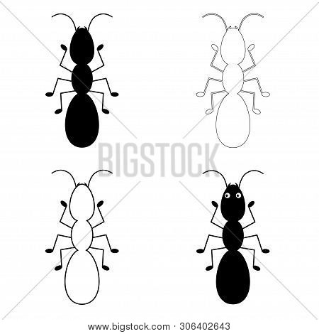 Ant Line Icon, Outline Vector Sign, Linear Pictogram Isolated On White. Set Of Logo