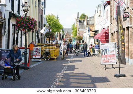 Zoetermeer. Street Of Old City. Dorpstraat. 30 August 2018. Zoetermeer. Netherlands.