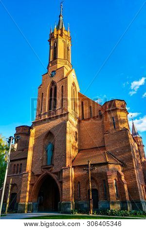 Druskininkai, Lithuania - May 10, 2019: Church Of Saint Marys Scapular.