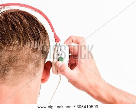 Modern Technology. Buy Music Gadget. Shop Store Musical Accessory Gadgets. Music Taste Concept. Enjo