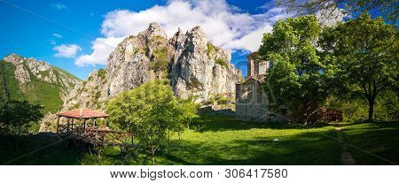 Exterior View To St. Nicola Shishevski Monastery At The Sar Mountains Aka Dinaric Range Above Matka 