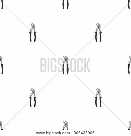 Seamless Pattern With Water Cimping Pliers Icons. Repair Symbols. Vector Illustration For Design, We