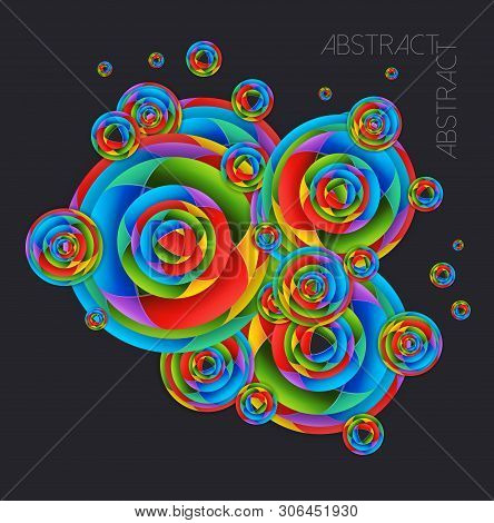 High Tech Colorful Abstract Background. Dark Backdrop.