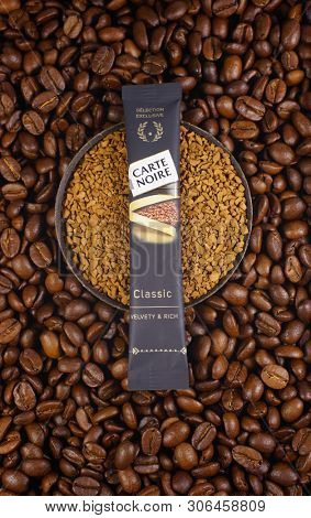 Prague, Czech Republic - May 20, 2019: CARTE NOIRE was created in the 1970âs by Rene Monnier (Jacobs) 