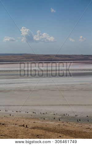 View Of The Salt Lake Chokrak. Crimea