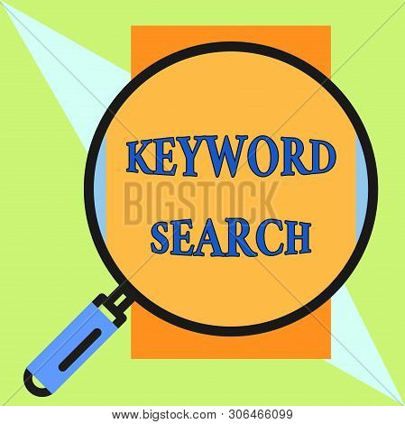 Handwriting Text Keyword Search. Concept Meaning Using Word Or Term To Look Correct Subject Associat