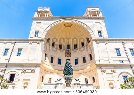 Bronze Pine Cone, Italian: Fontana Della Pigna, At Courtyard Of The Pigna Of Vatican Museums, Vatica