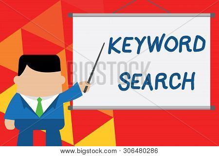 Conceptual Hand Writing Showing Keyword Search. Business Photo Text Using Word Or Term To Look Corre
