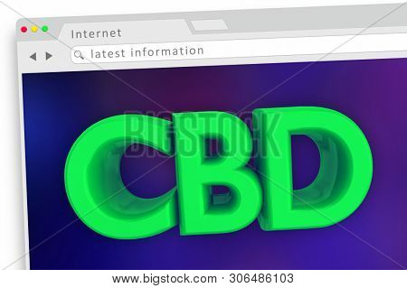 CBD Cannabidiol Hemp Marijuana Cannabis Website Internet Online Information eCommerce 3d Illustration