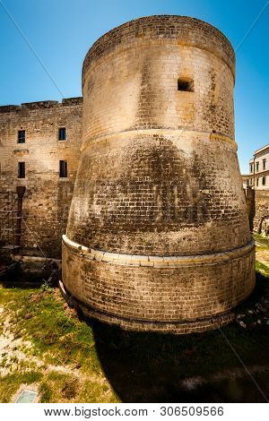 Castle Of Otranto. Fortress Named Town Located In Puglia, In The Province Of Lecce. The Castle Is Cl