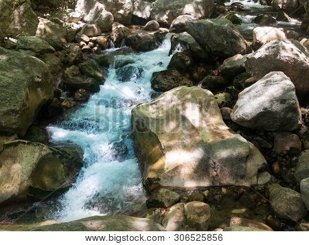 Mountain Creek Flowing Between Boulders At Sapadere Canyon, Alanya, Antalya, Turkey