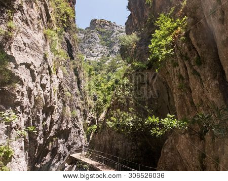 Wooden Footbridge At Sapadere Canyon, Alanya, Antalya, Turkey