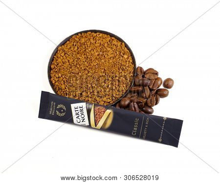Prague, Czech Republic - May 20, 2019: CARTE NOIRE was created in the 1970âs by Rene Monnier (Jacobs) 