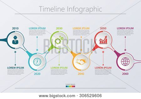 Business Data Visualization. Timeline Infographic Icons Designed For Abstract Background Template Mi
