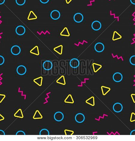 Abstract Geometric Seamless Pattern With Cmyk Colors. Background For Typography, Printing House. Vec