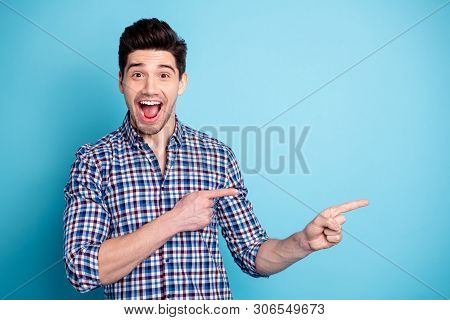 Portrait Cheerful Satisfied Content Youth  Bristle Rejoice Enjoy Astonished Impressed Incredible Pro